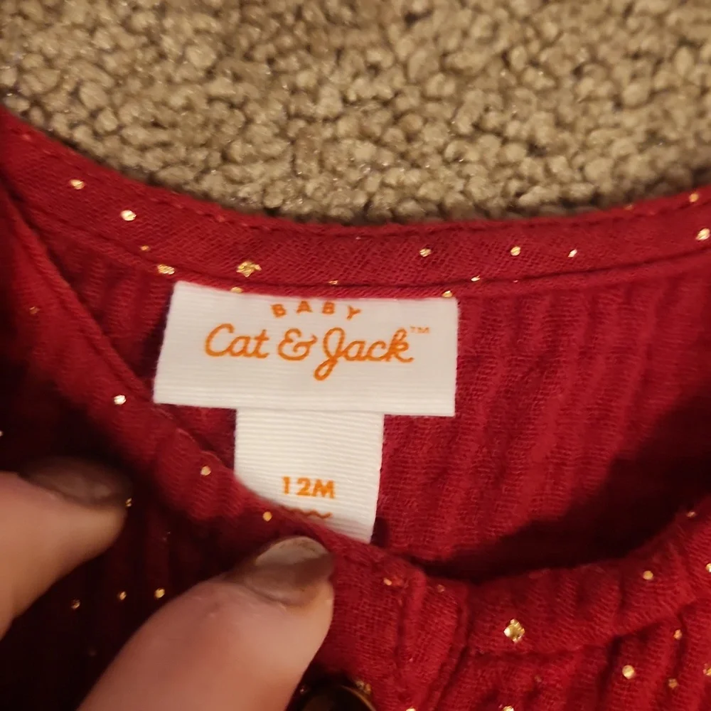 Cat & Jack holiday romper- 12 months wore once